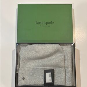 Kate Spade New York Metallic Beanie and Scarf Gift Set - Brand New in Box